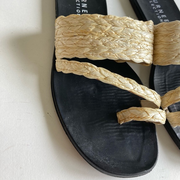 New Journee Collection Ivory Straw Weaving Flip Flops Sandals size 7.5 - Picture 7 of 12